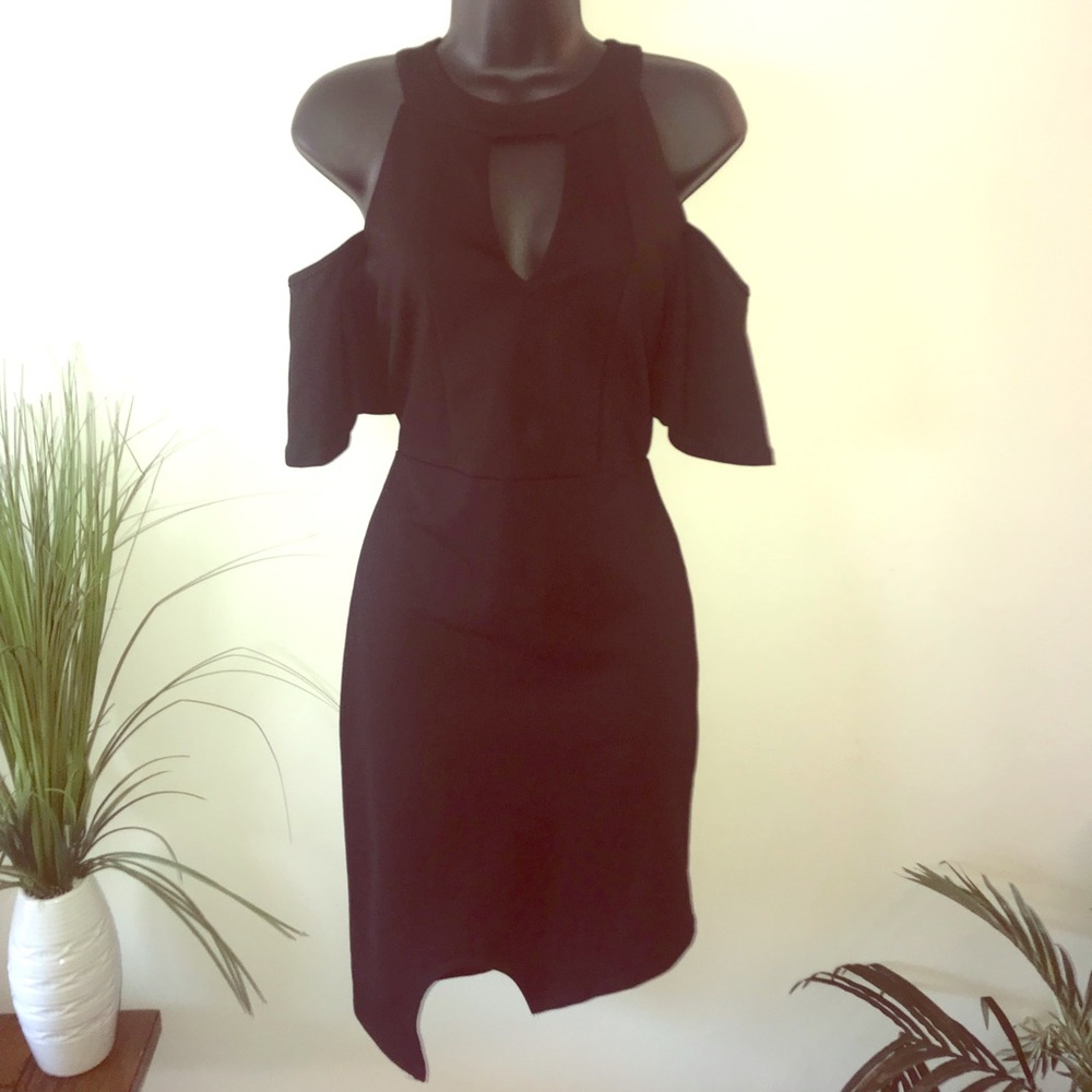 Black Ruffle Detail Dress - Picture 2 of 8